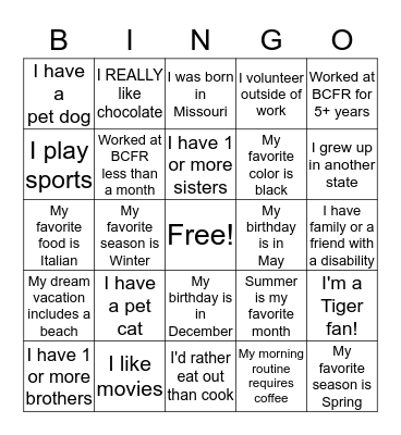 We're More Alike Than Different Bingo Card