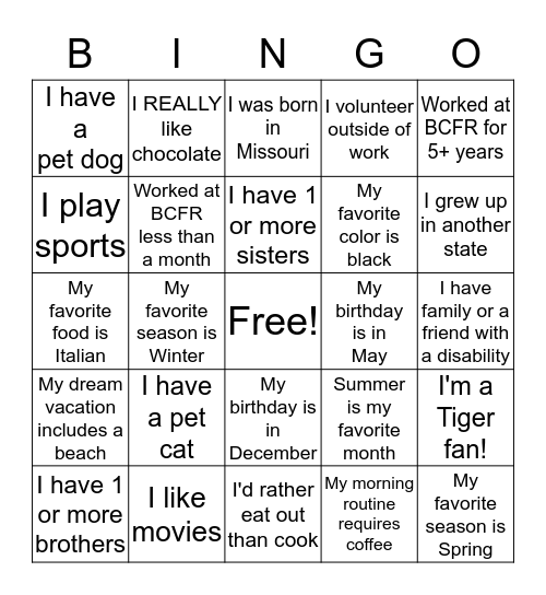 We're More Alike Than Different Bingo Card