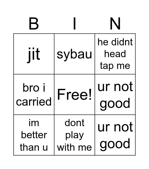eleazar rage quitting again v2 Bingo Card