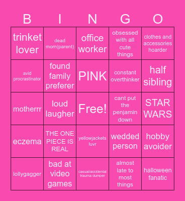 Taya Bingo Card