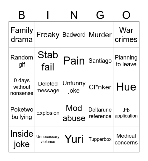 New eggmanland Bingo Card