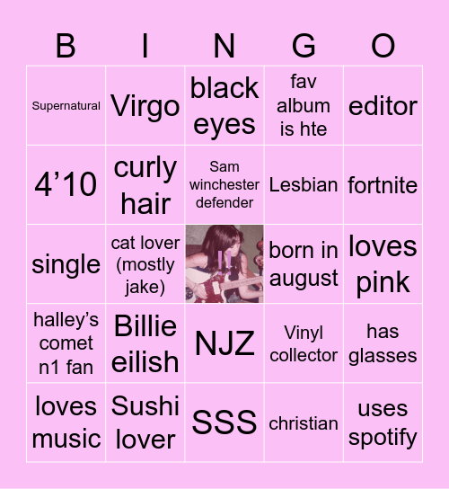 melanie’s bingo card Bingo Card