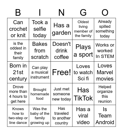 Find Someone Who Bingo Card