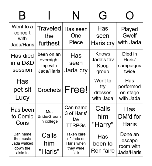 Table Icebreaker Bingo! Bingo Card