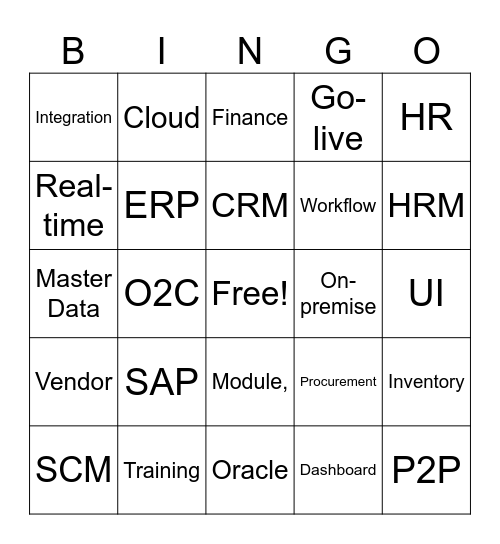 ERP Bingo Card