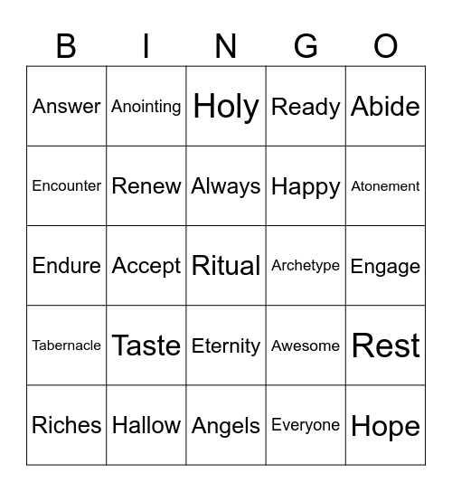 Earth Bingo Card