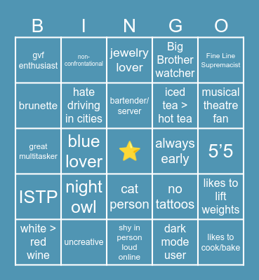 ⭐️ bingo Card