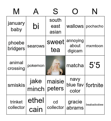 mason bingo Card
