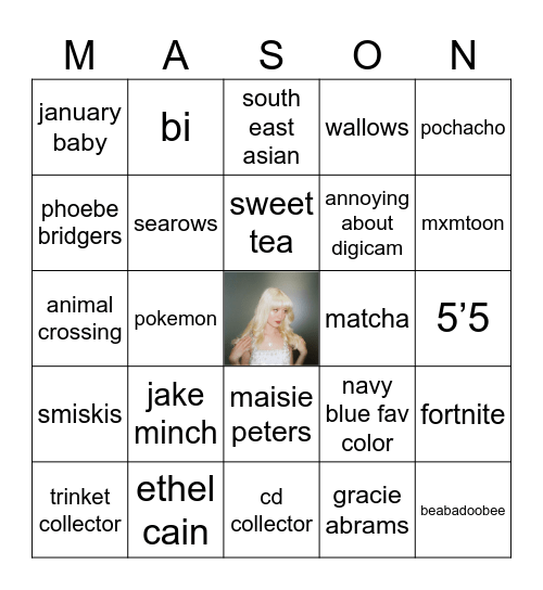 mason bingo Card