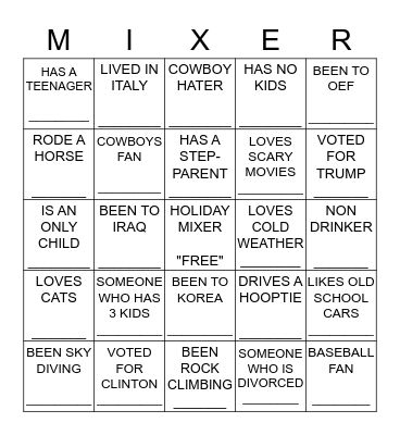 363 TRS HOLIDAY PARTY Bingo Card