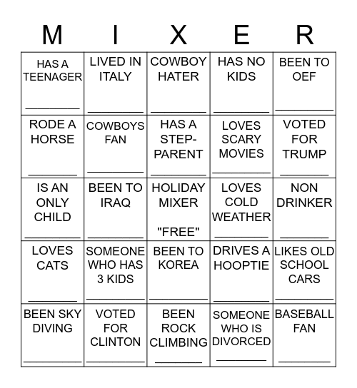 363 TRS HOLIDAY PARTY Bingo Card