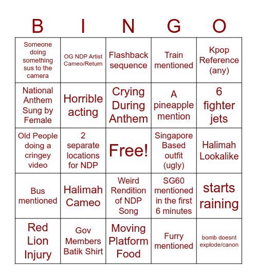 NDP Bingo Card Bingo Card