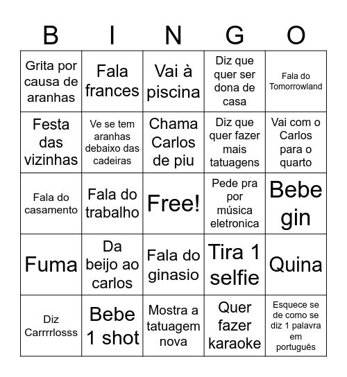 Laeticia Bingo Card