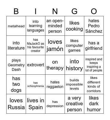 KaotikJumper Bingo Card