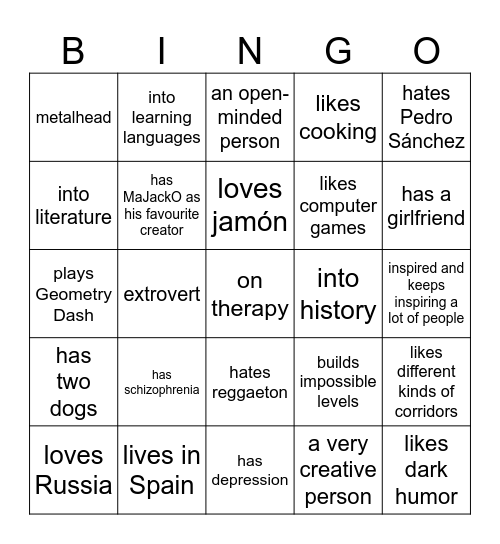 KaotikJumper Bingo Card