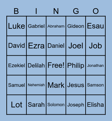 Bible Bingo Card