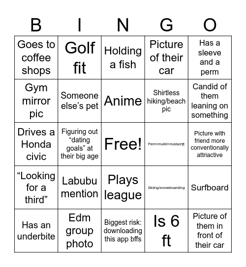 Untitled B Bingo Card