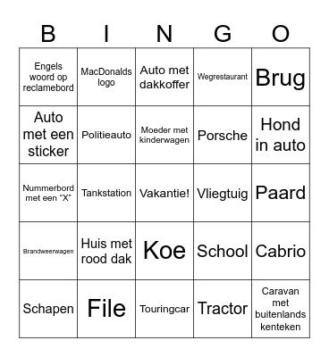 Vakantiebingo België Bingo Card