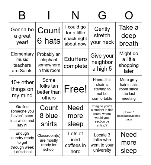 Fall Meeting Bingo Card