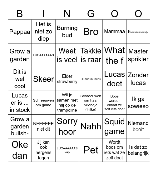 Eline bingo Card