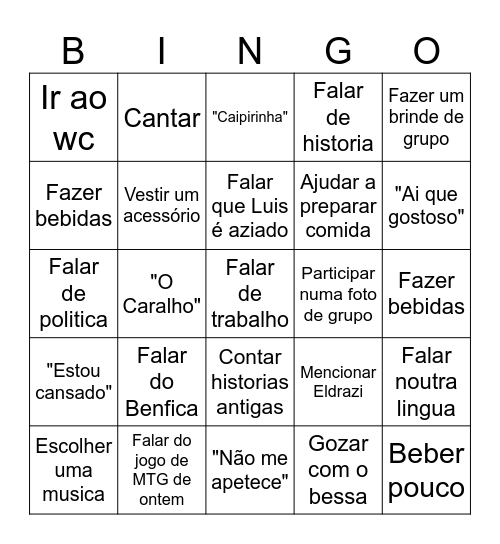 Bingo Varzea '25 Bingo Card