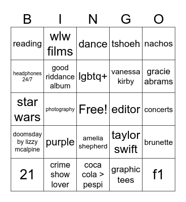 sarahsmulti Bingo Card
