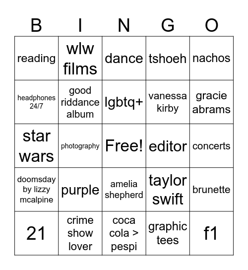 sarahsmulti Bingo Card