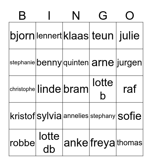 KLIMOP Bingo Card