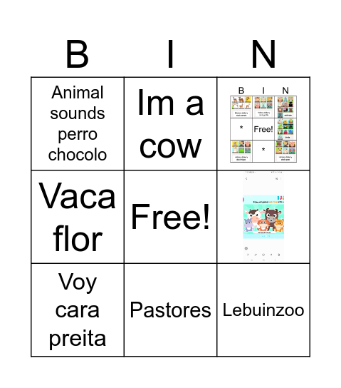 Animal pot Bingo Card