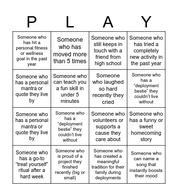 Happiness Bingo Card