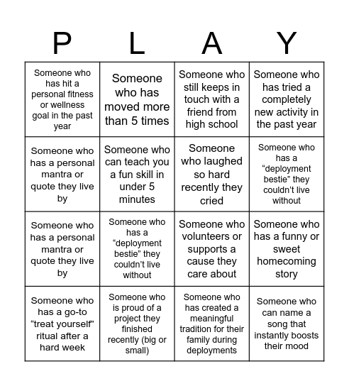 Happiness Bingo Card