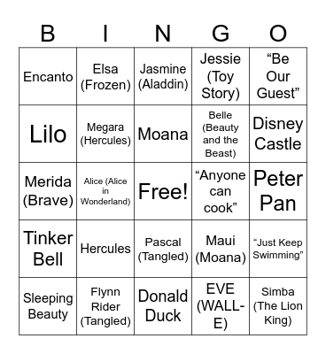 TaeMinyungLee's DISNEY & PIXAR bingo Card