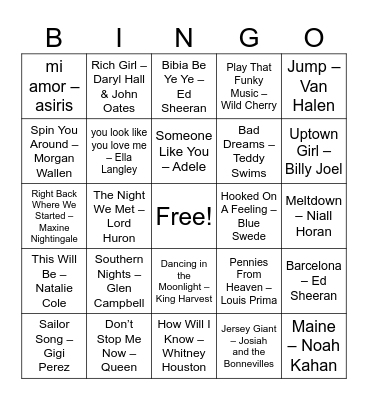 Stevee's 24th Birthday Bingo Card