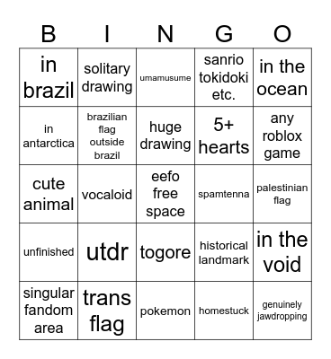 Wplace Bingo Card