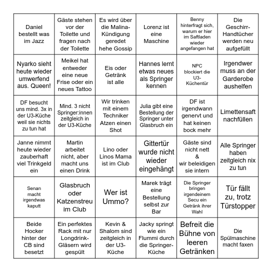 7. Offizieller Mojo-Bingo-Abend Bingo Card