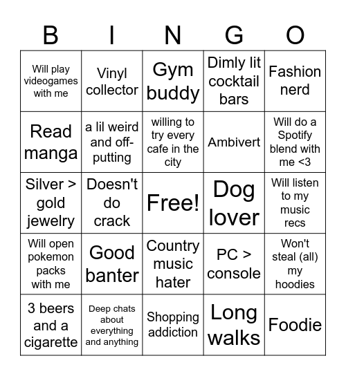 Adam's Bingo :) Bingo Card