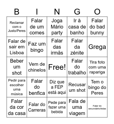 Teresa Bingo Card