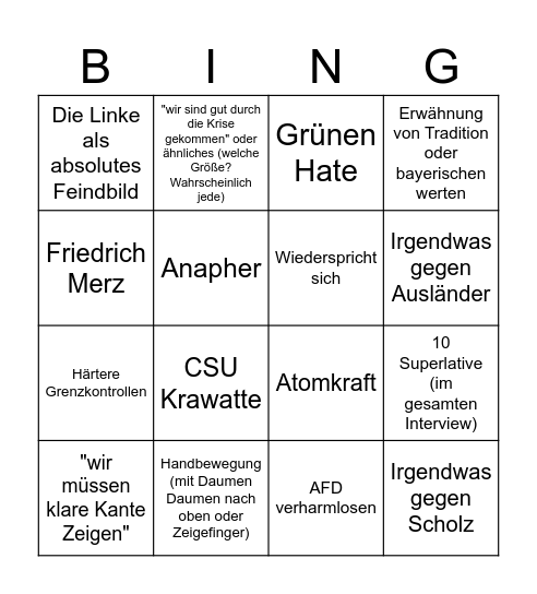 Söder Bingo Card