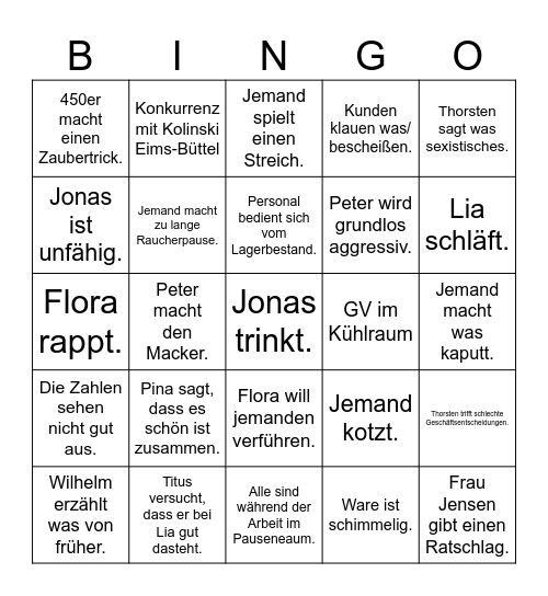 Discounter Bingo Card