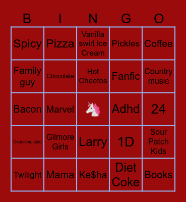 Kara Bingo Card