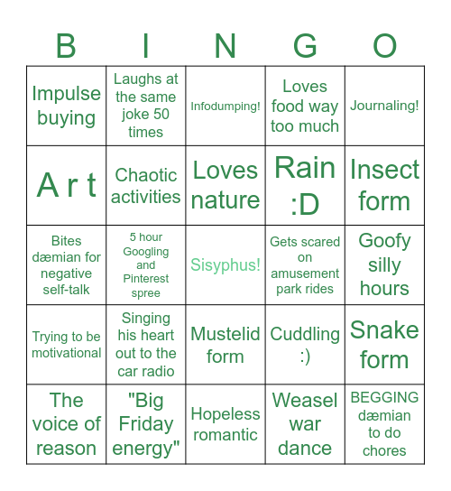 Sisyphus Bingo Card
