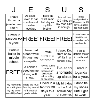 Get to Know Your Leaders! Bingo Card