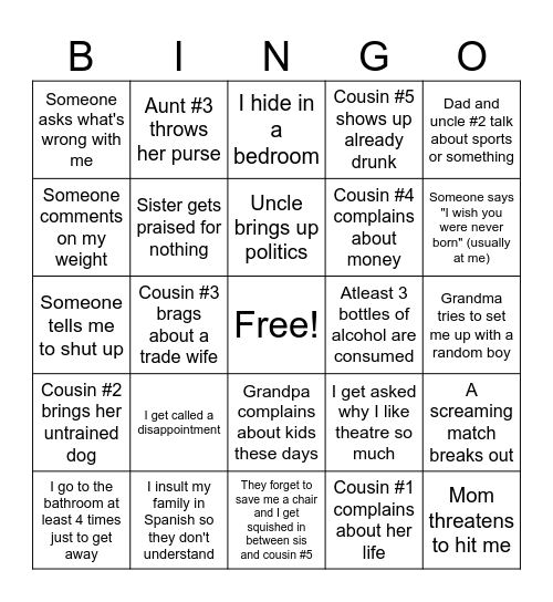 Mei's American family Bingo Card