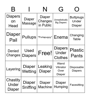 Evelyn's Diaper Bingo Card