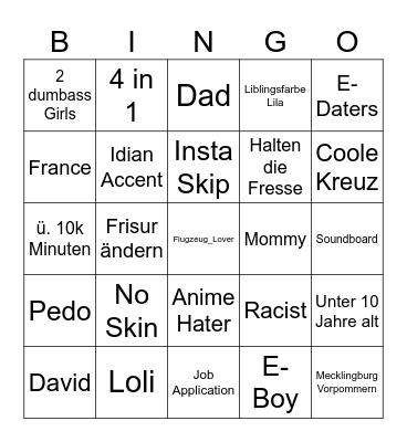 aejklsgvukfgiwg futwefwehjgviu Bingo Card