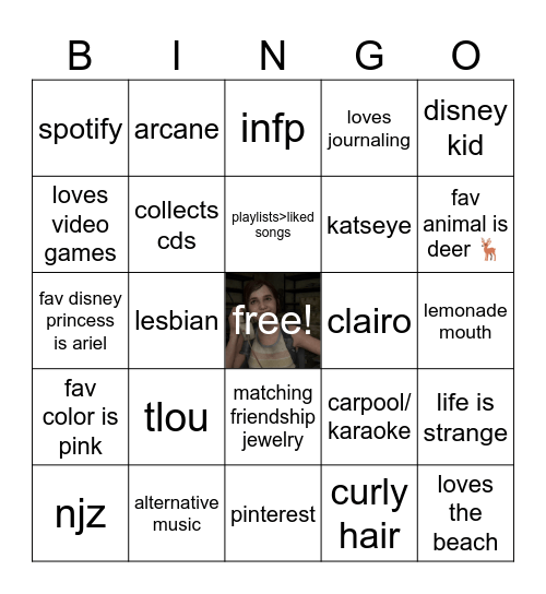S’s Bingo Card