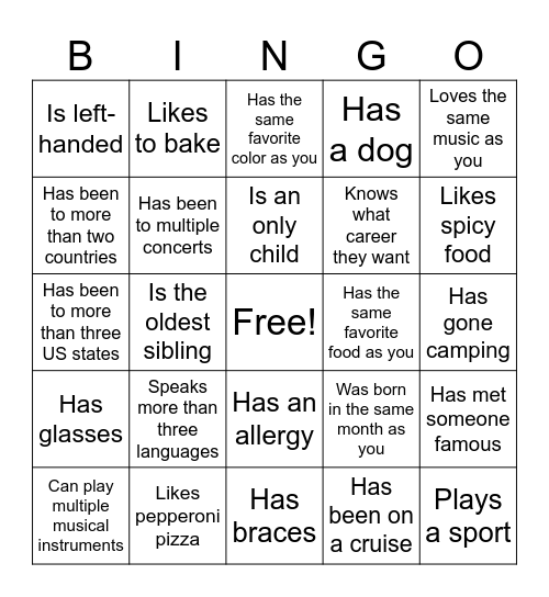 Icebreaker Bingo: Find Someone Who Bingo Card