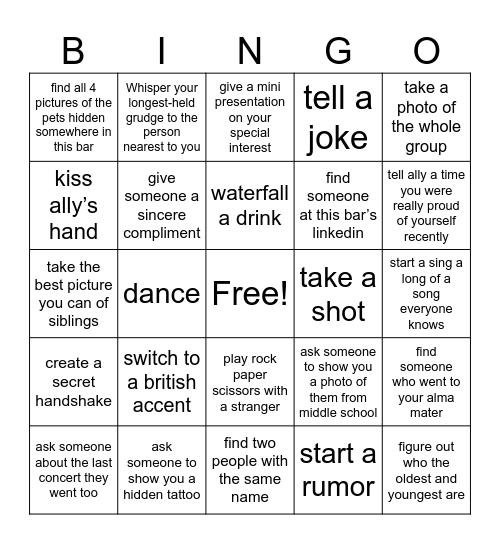 birthday Bingo Card