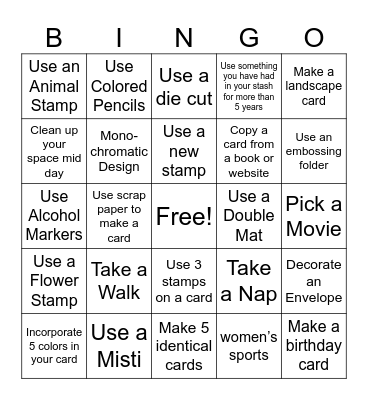 Card Maker Bingo Card