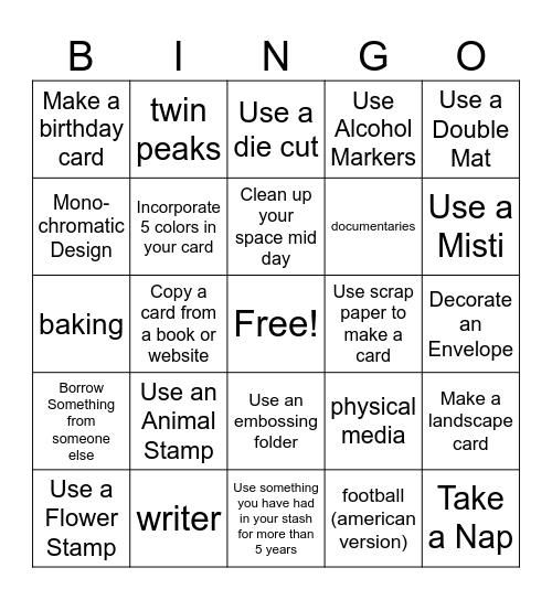 Card Maker Bingo Card